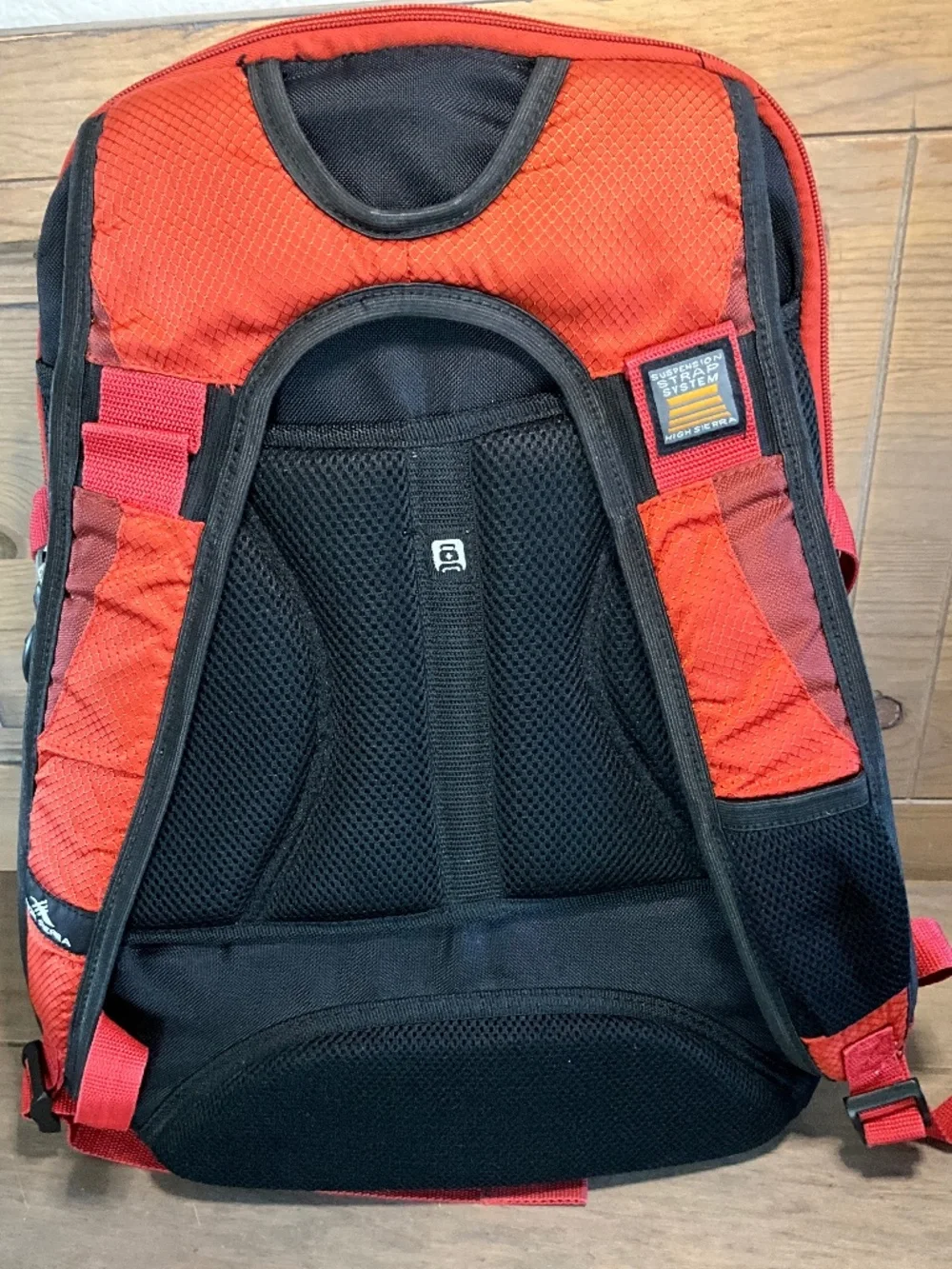High Sierra Lightweight Backpack Orange Black Suspension System Multi Pocket GC